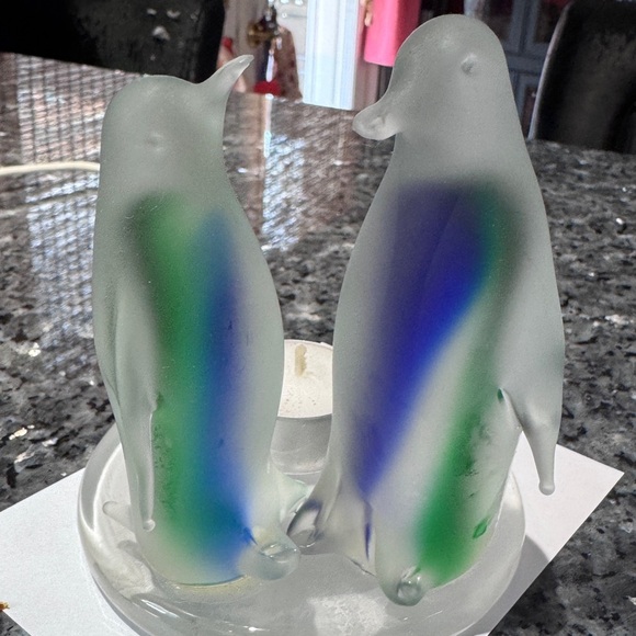 🐧 ❄️ Vintage Party Lite Frosted Glass Penguin Tea Light Holder - P7196 ❄️🐧 - Picture 7 of 14